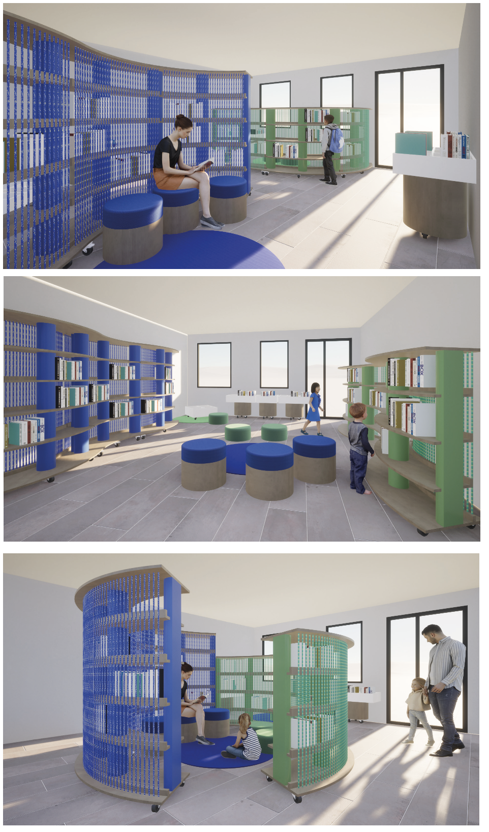 Vues 3D du point bibli