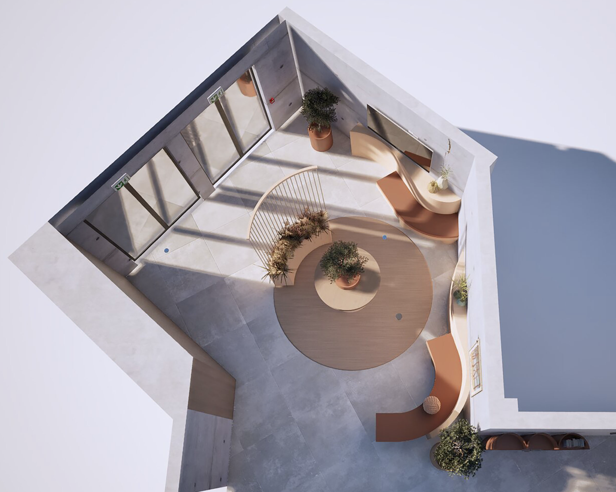 Vue 3D aérienne du hall A, Les Cimes