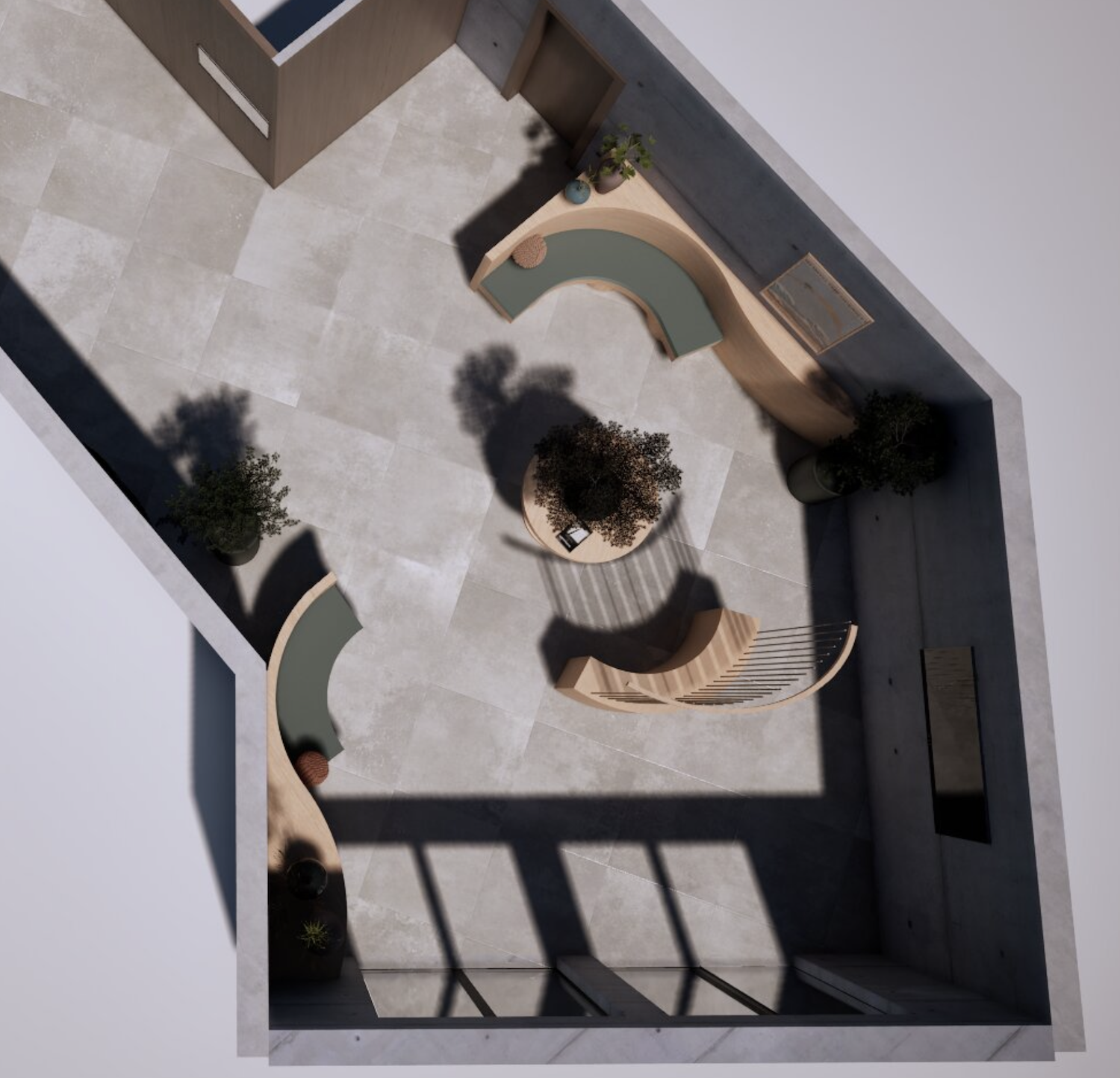 Vue 3D aérienne du hall B, Les Cimes