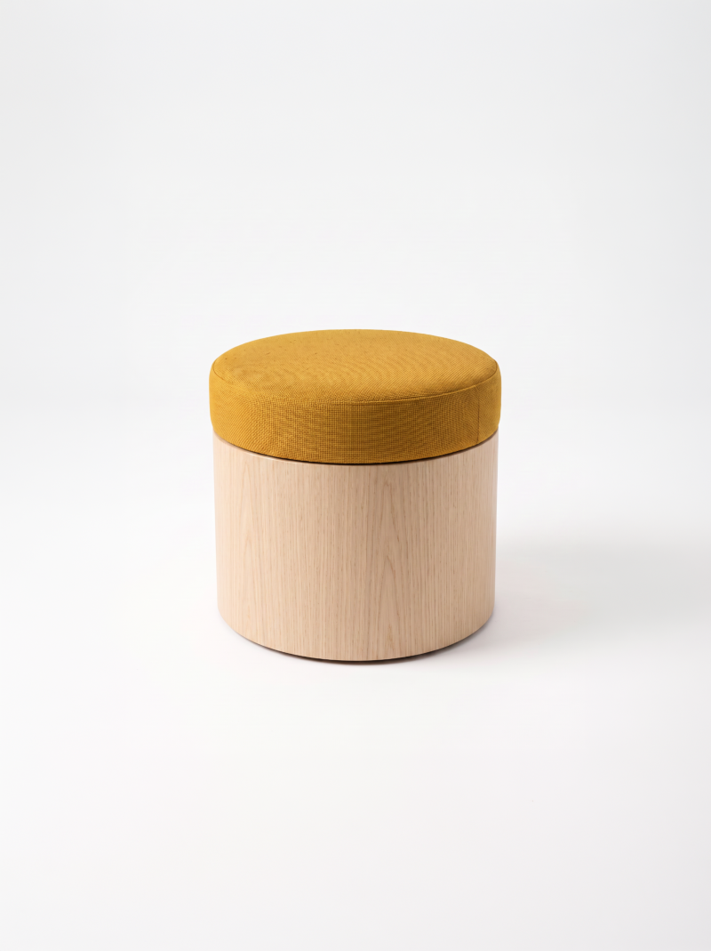 Pouf rond TUBO sur fond blanc